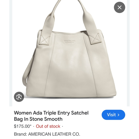 Women American Leather Co. Ada Triple Entry Satchel Smooth Stone Sold Out Color! - Picture 2 of 7